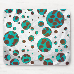 Dalmatian Brown and Teal Print Mouse Mat