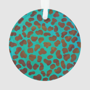 Dalmatian Brown and Teal Print Ornament