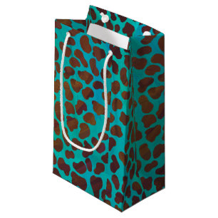 Dalmatian Brown and Teal Print Small Gift Bag