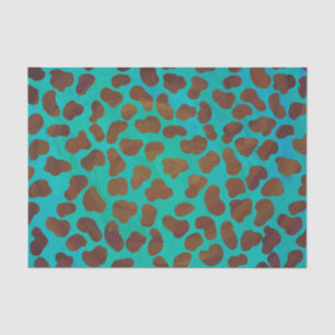 Dalmatian Brown and Teal Print Tissue Paper
