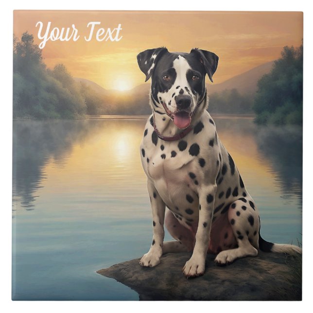Dalmatian by Lake Tile (Front)