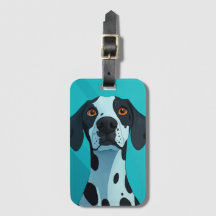 Dalmatian Cartoon Style Luggage Tag