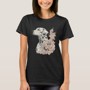 Dalmatian Cherry Blossom Dog Breed Japanese Sakura T-Shirt