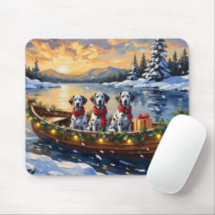 Dalmatian Christmas Boat Holiday Mouse Mat