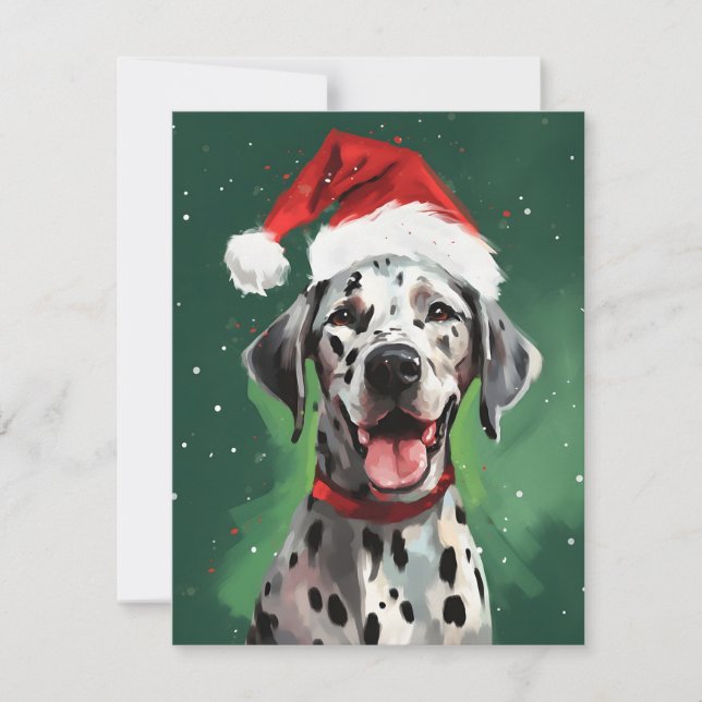 Dalmatian Christmas brush painting artwork Holiday Card (Front)