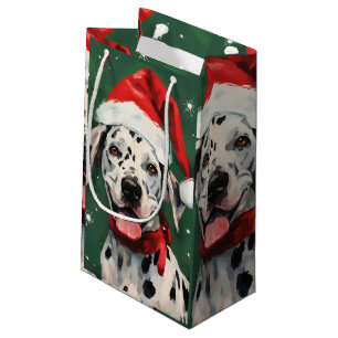 Dalmatian Christmas brush painting artwork Small Gift Bag