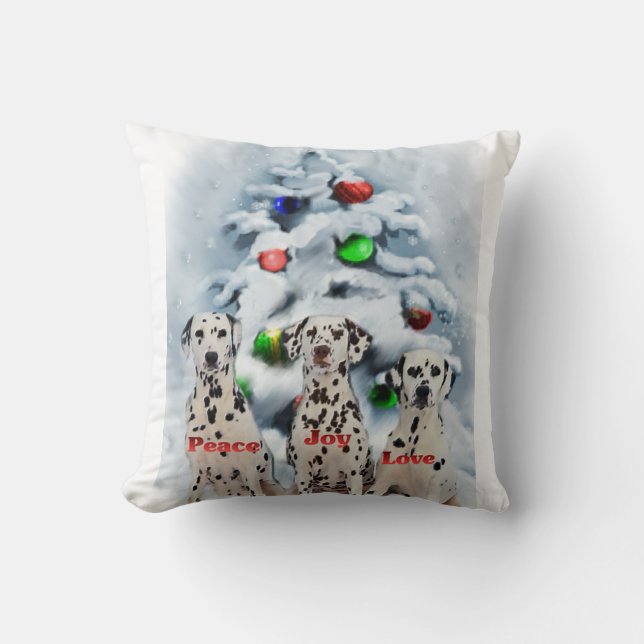 Dalmatian Christmas Cushion (Front)