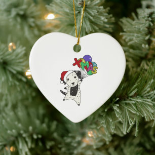 Dalmatian Christmas Dog Winter Animals Dogs Ceramic Tree Decoration