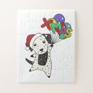 Dalmatian Christmas Dog Winter Animals Dogs Jigsaw Puzzle