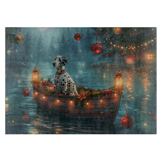 Dalmatian Christmas Festive Voyage Cutting Board (Front)