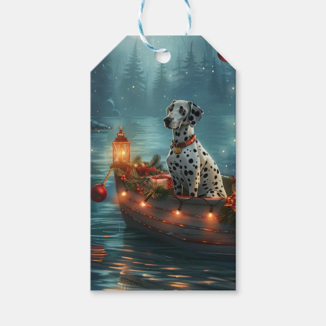 Dalmatian Christmas Festive Voyage Gift Tags (Front)