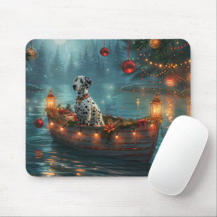 Dalmatian Christmas Festive Voyage Mouse Mat