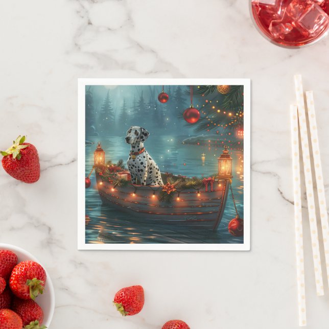 Dalmatian Christmas Festive Voyage Napkin (Insitu)
