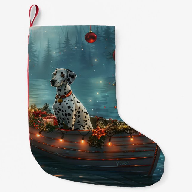 Dalmatian Christmas Festive Voyage Small Christmas Stocking (Front)
