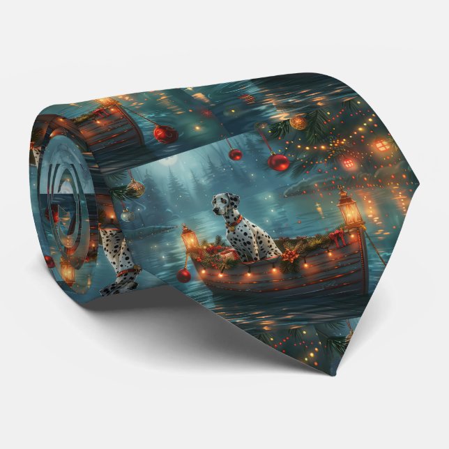 Dalmatian Christmas Festive Voyage Tie (Rolled)