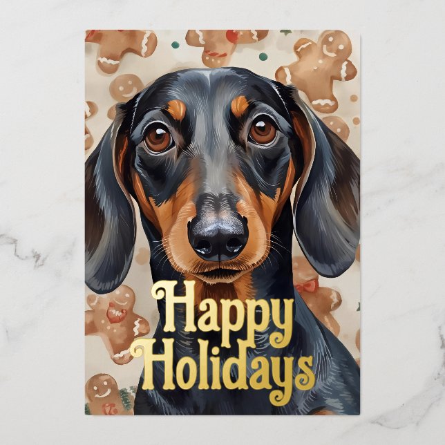 Dalmatian christmas foil holiday card (Front)