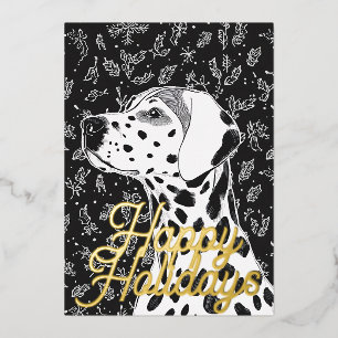 Dalmatian christmas foil holiday card