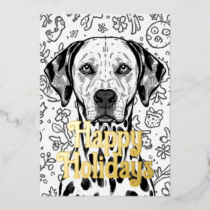 Dalmatian christmas foil holiday card