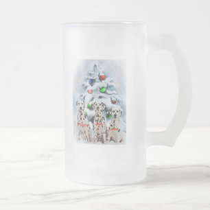 Dalmatian Christmas Gifts Frosted Glass Beer Mug