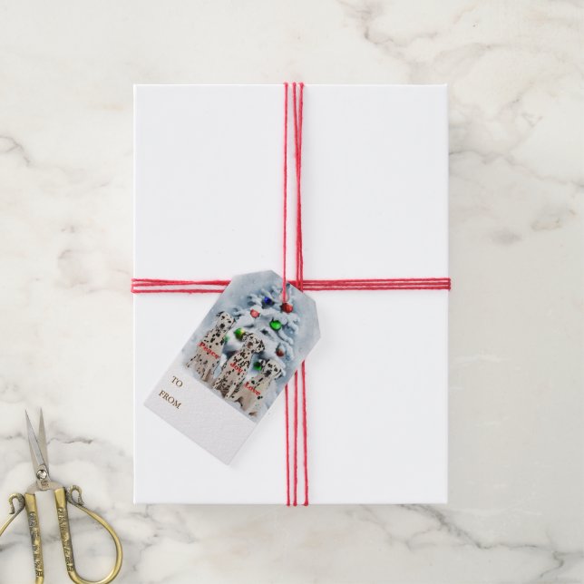 Dalmatian Christmas Gifts Gift Tags (With Twine)
