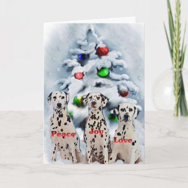 Dalmatian Christmas Gifts Holiday Card (Front)
