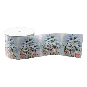 Dalmatian Christmas Grosgrain Ribbon