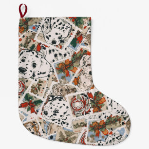 Dalmatian christmas large christmas stocking