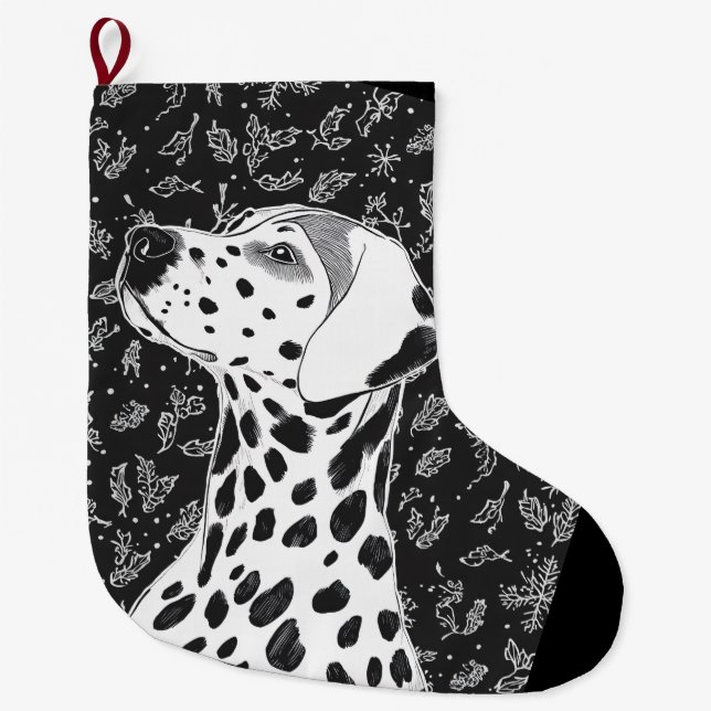 Dalmatian christmas large christmas stocking (Front)