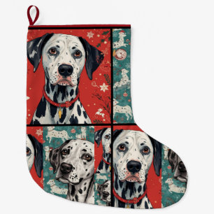 Dalmatian christmas large christmas stocking