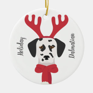 Dalmatian Christmas Ornament. Snowflake Decoration