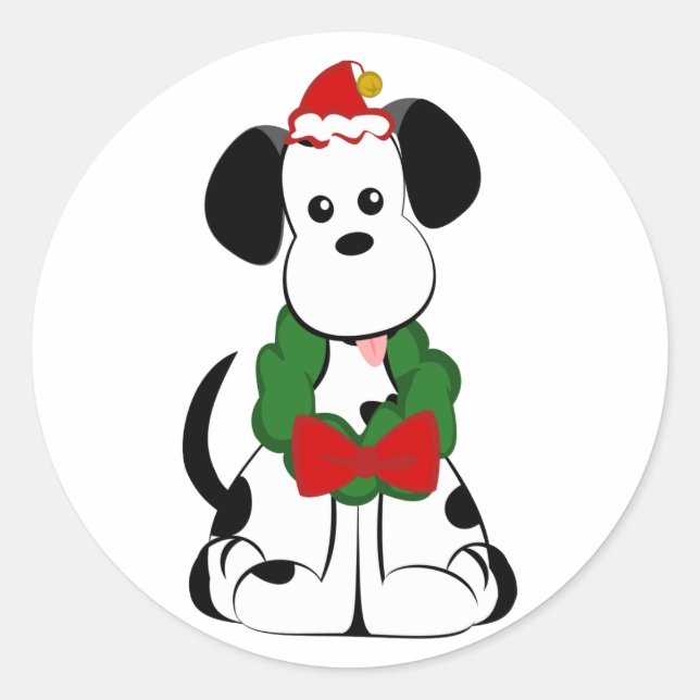 Dalmatian Christmas Sticker (Front)