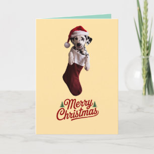 Dalmatian Christmas Stocking Holiday Card