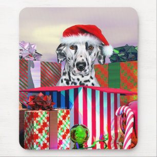 Dalmatian Christmas Surprise Mouse Mat