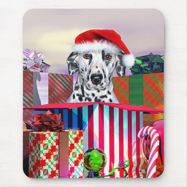 Dalmatian Christmas Surprise Mouse Mat (Front)