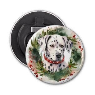 Dalmatian Christmas Wreath Festive Pup Bottle Opener