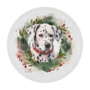 Dalmatian Christmas Wreath Festive Pup  Cutting Board