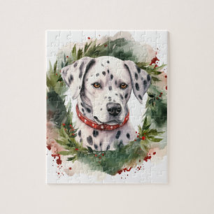 Dalmatian Christmas Wreath Festive Pup Jigsaw Puzzle