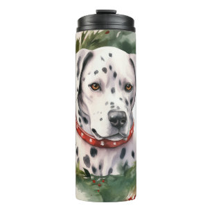 Dalmatian Christmas Wreath Festive Pup  Thermal Tumbler