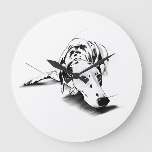 Dalmatian Clock - Dog Art  (Front)