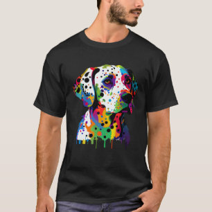 Dalmatian Colorful Pop Splash Tie Dye Rainbow T-Shirt