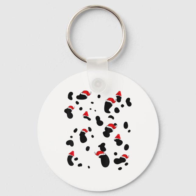 Dalmatian Costume Dog Christmas Kids Women Men Tod Key Ring (Front)