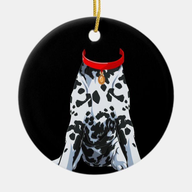 Dalmatian Costume for Halloween Dog Animal Cosplay Ceramic Tree Decoration (Front)