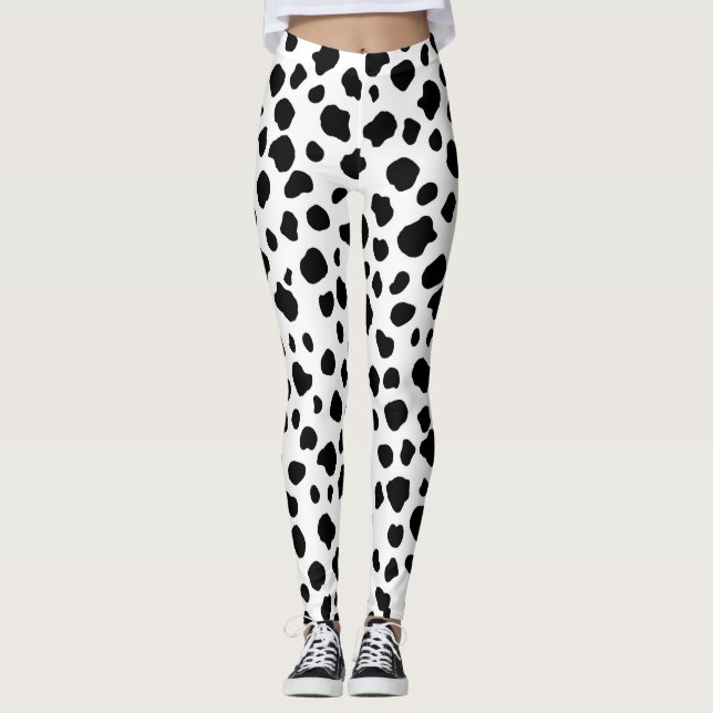 Dalmatian Cow Print Leggings (Front)