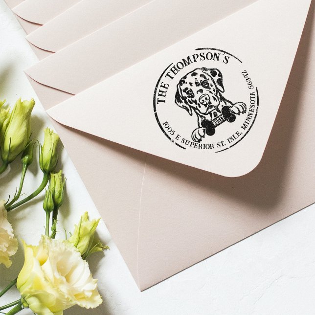 Dalmatian Custom Family Return Address   Rubber Stamp (Creator Uploaded)