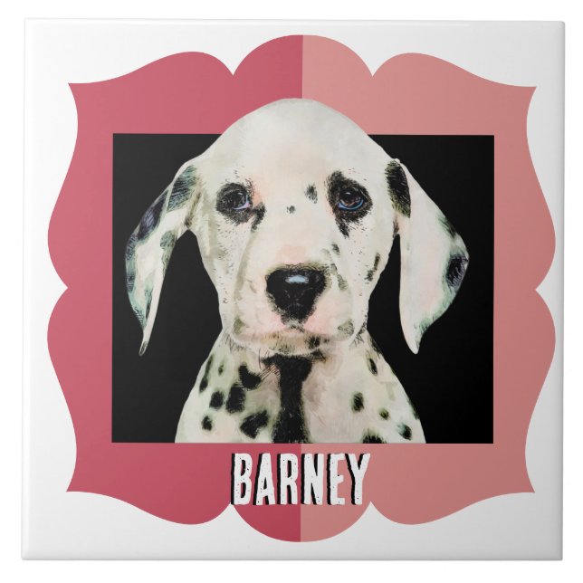 Dalmatian customised pattern photo frame tile (Front)