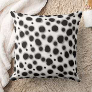 dalmatian cute black and white dots animal print  cushion