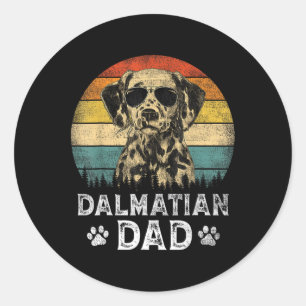 Dalmatian Dad Dog Lovers Father's Day Tee Classic Round Sticker