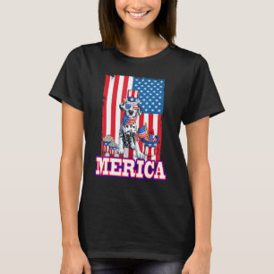 Dalmatian Dad Mum 4th Of July American Flag Merica T-Shirt