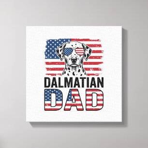 Dalmatian Dad Patriotic Vintage Dog Shirt Design_1 Canvas Print