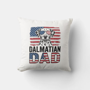 Dalmatian Dad Patriotic Vintage Dog Shirt Design_1 Cushion